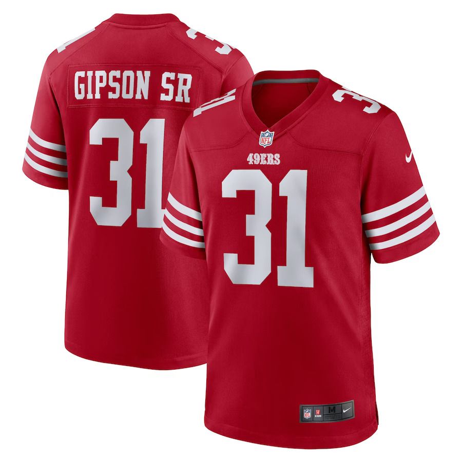 Men San Francisco 49ers 31 Tashaun Gipson Sr. Nike Scarlet Home Game Player NFL Jersey